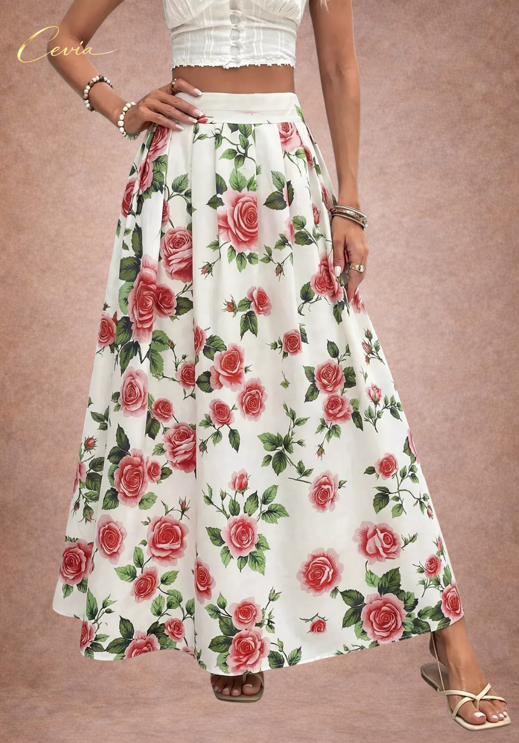 The Romantic Rose Garden Maxi Skirt