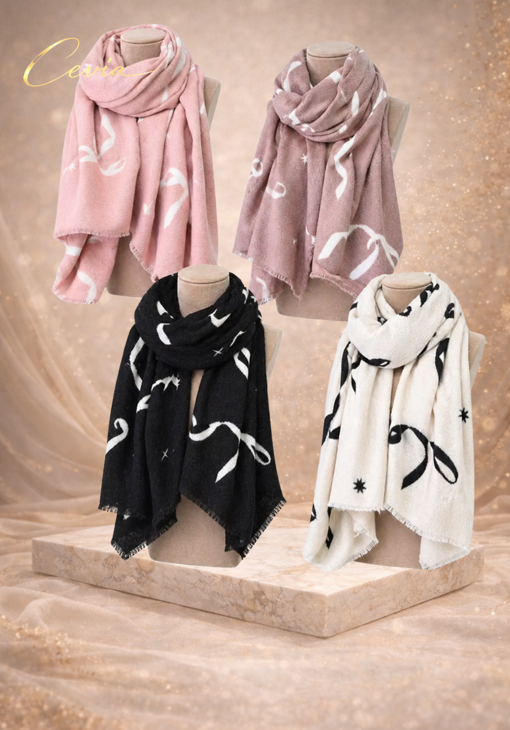 The Noire Ribbon-Whisper Winter Scarf