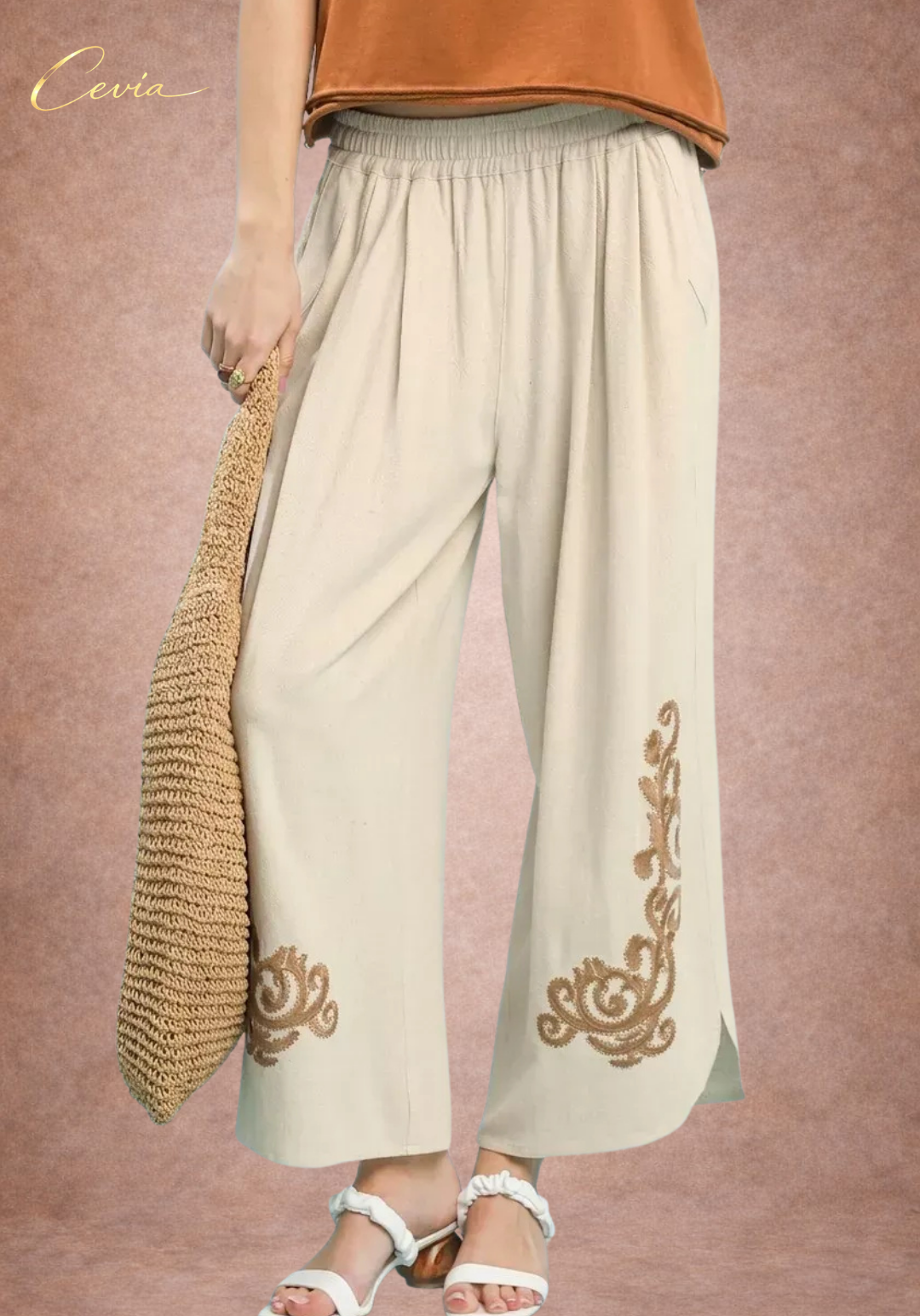 The Santorini Boheme Linen Trousers