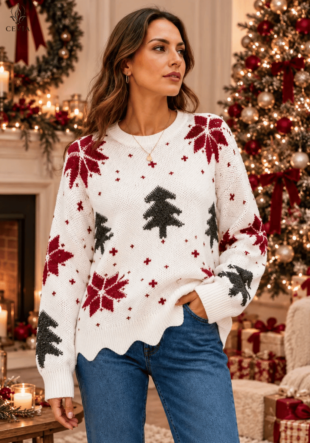 Jersey de punto navideño Bosque Encantado