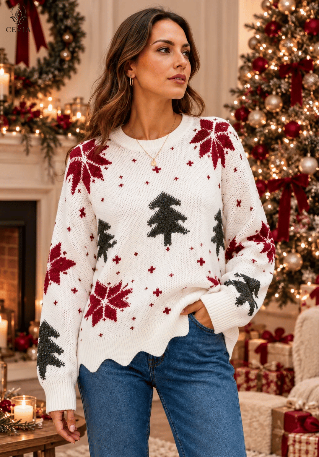 Jersey de punto navideño Bosque Encantado