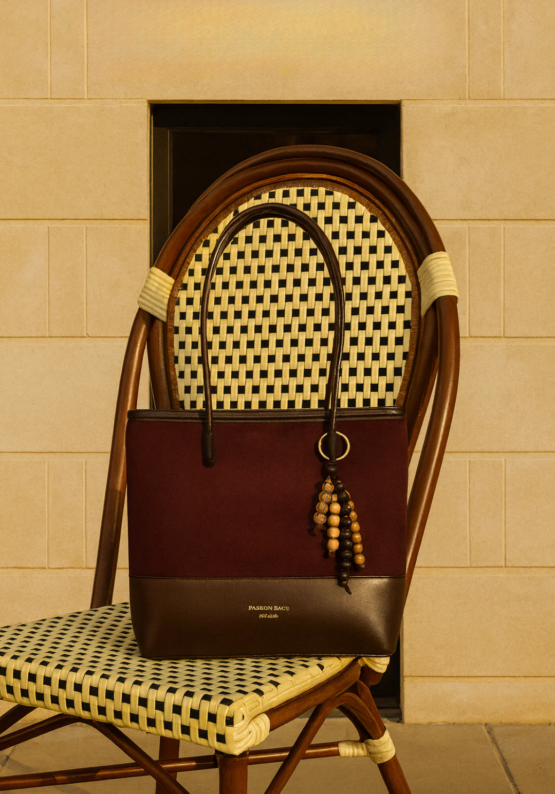 The Marivelle Bordeaux-Suede Dual-Tone Shoulder Tote