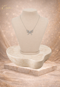 Zircon Bow Pendant Necklace
