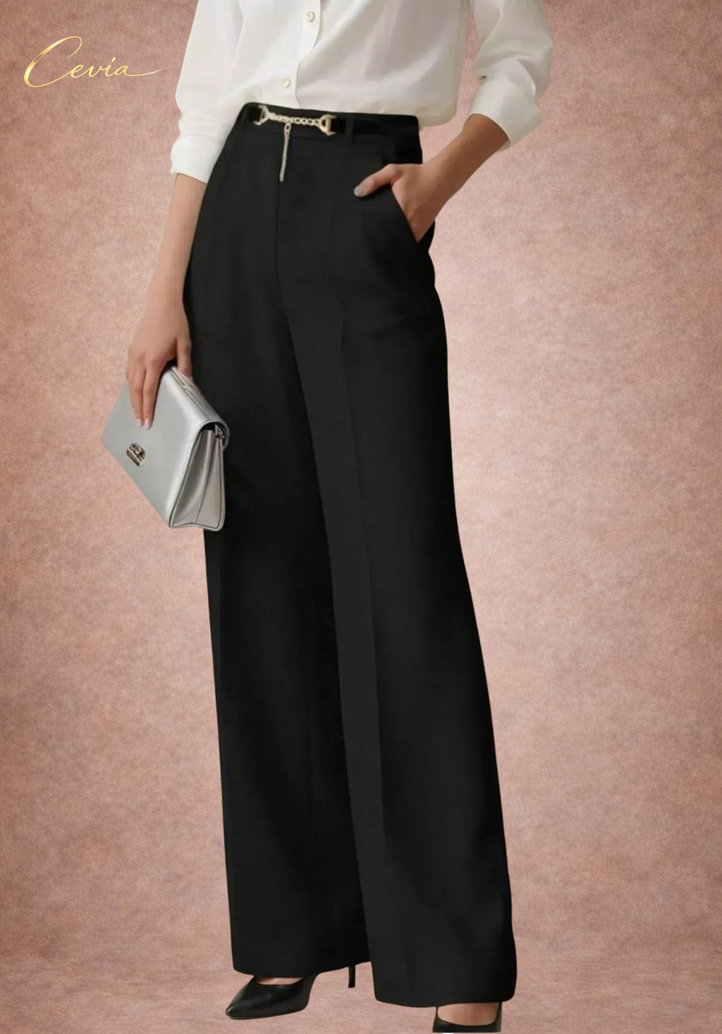 The Noir Prestige Wide-Leg Trousers