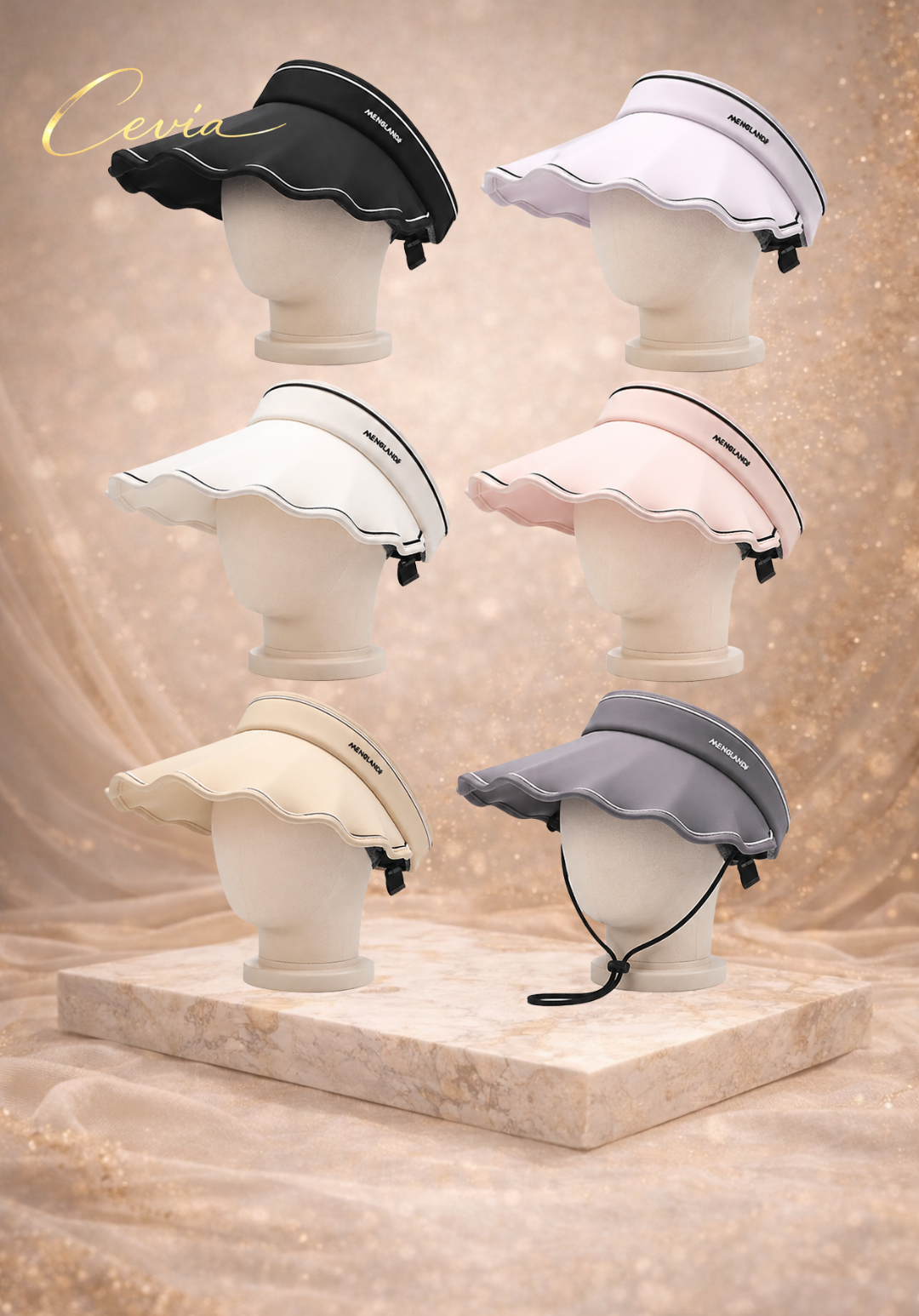 The Solenya Scalloped Ice-Silk Visor