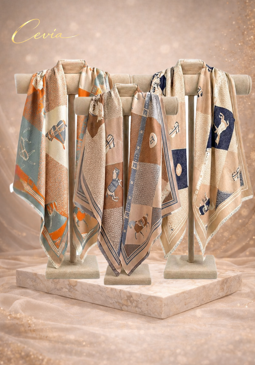 The Lavienne Heritage Carriage-Print Cashmere-Touch Scarf