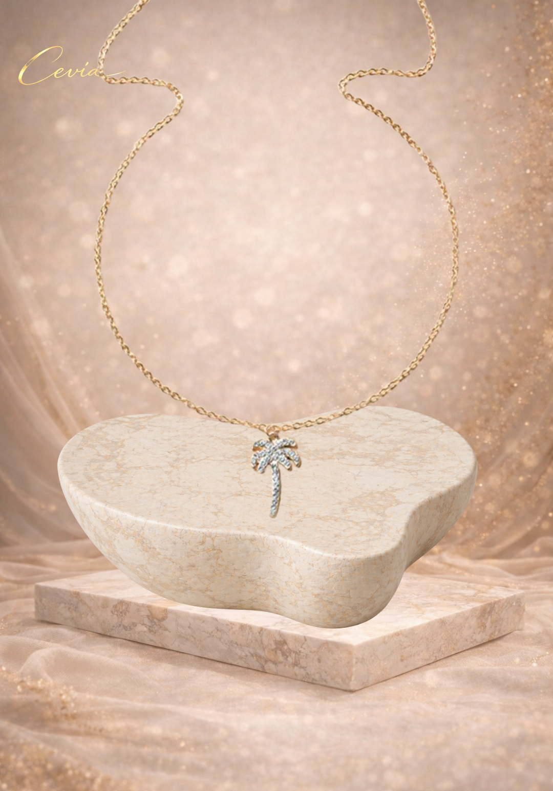 The Riviera Palm Pendant Necklace