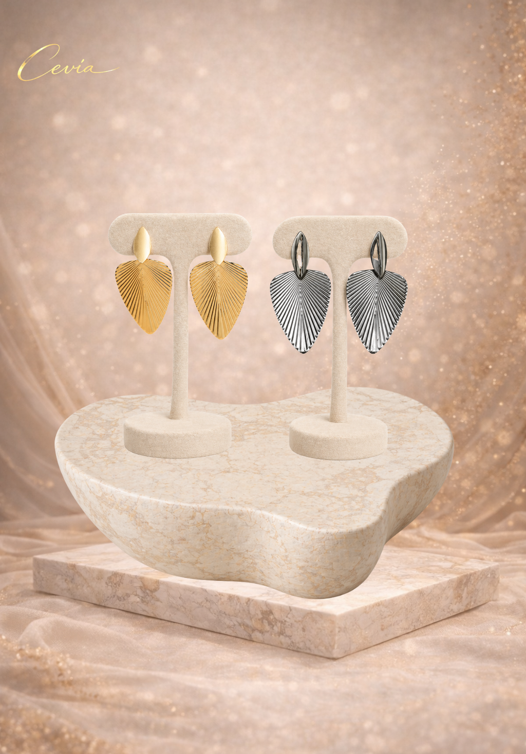 The Aurelia Sculpted Leaf Drop Earrings