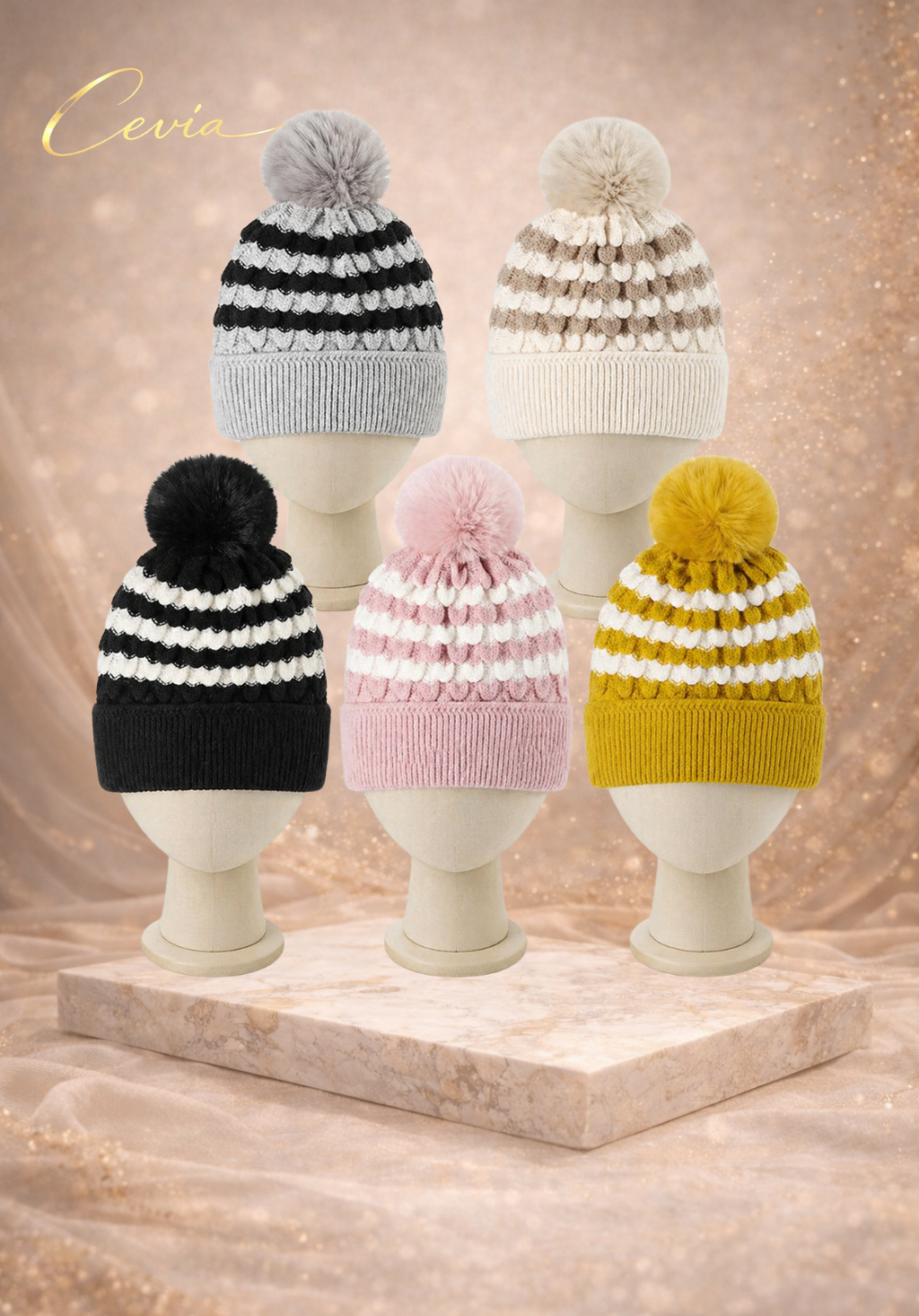 The Liorane Textured Pom Beanie