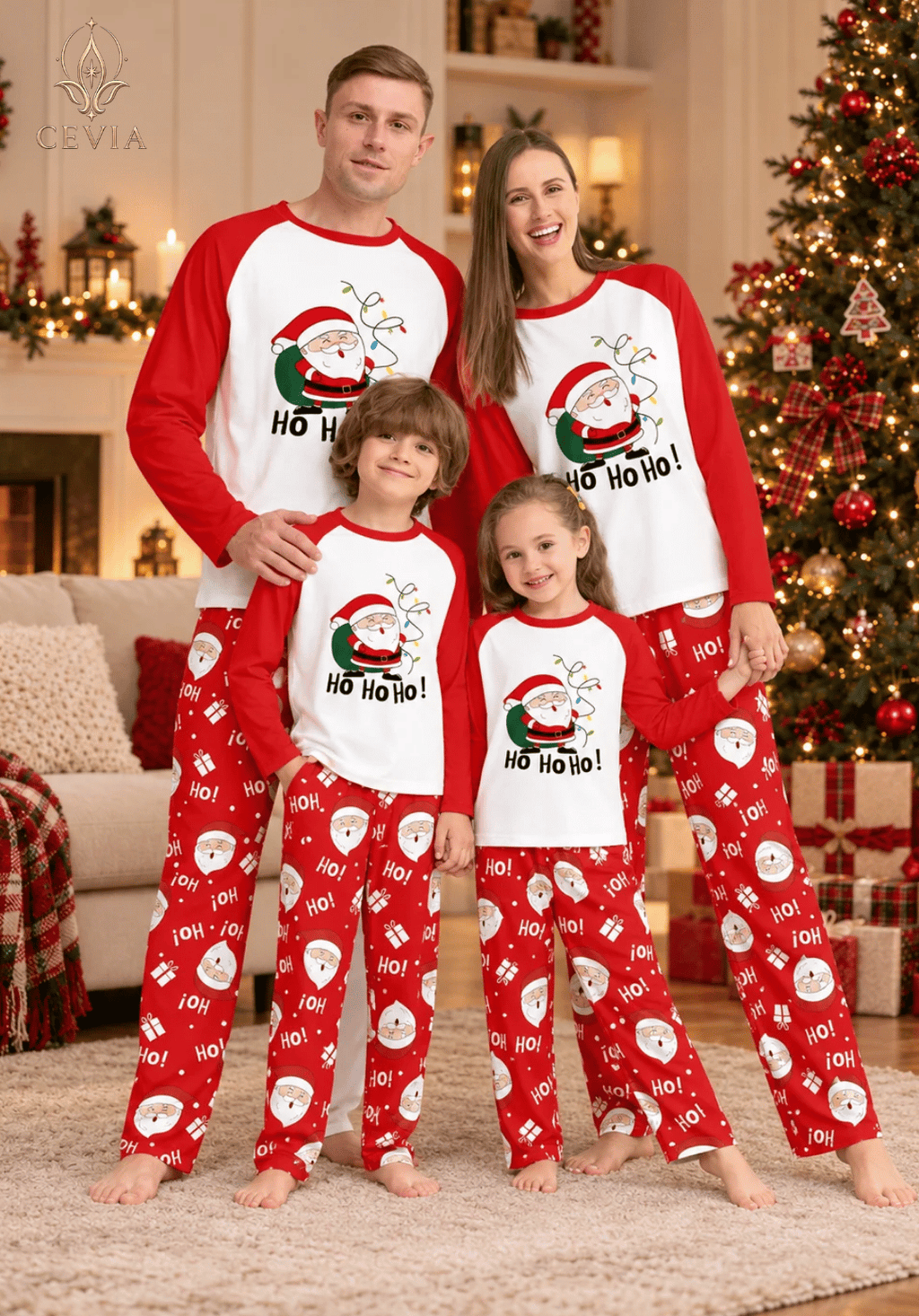 Christmas Family Matching Pajama Sets — Santa's Ho Ho Ho