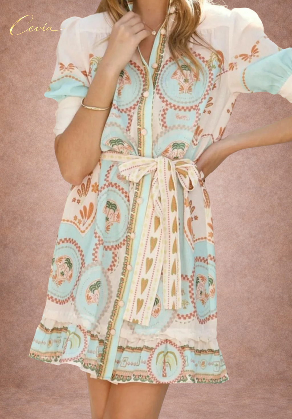 The Solara Printed Shirt Dress