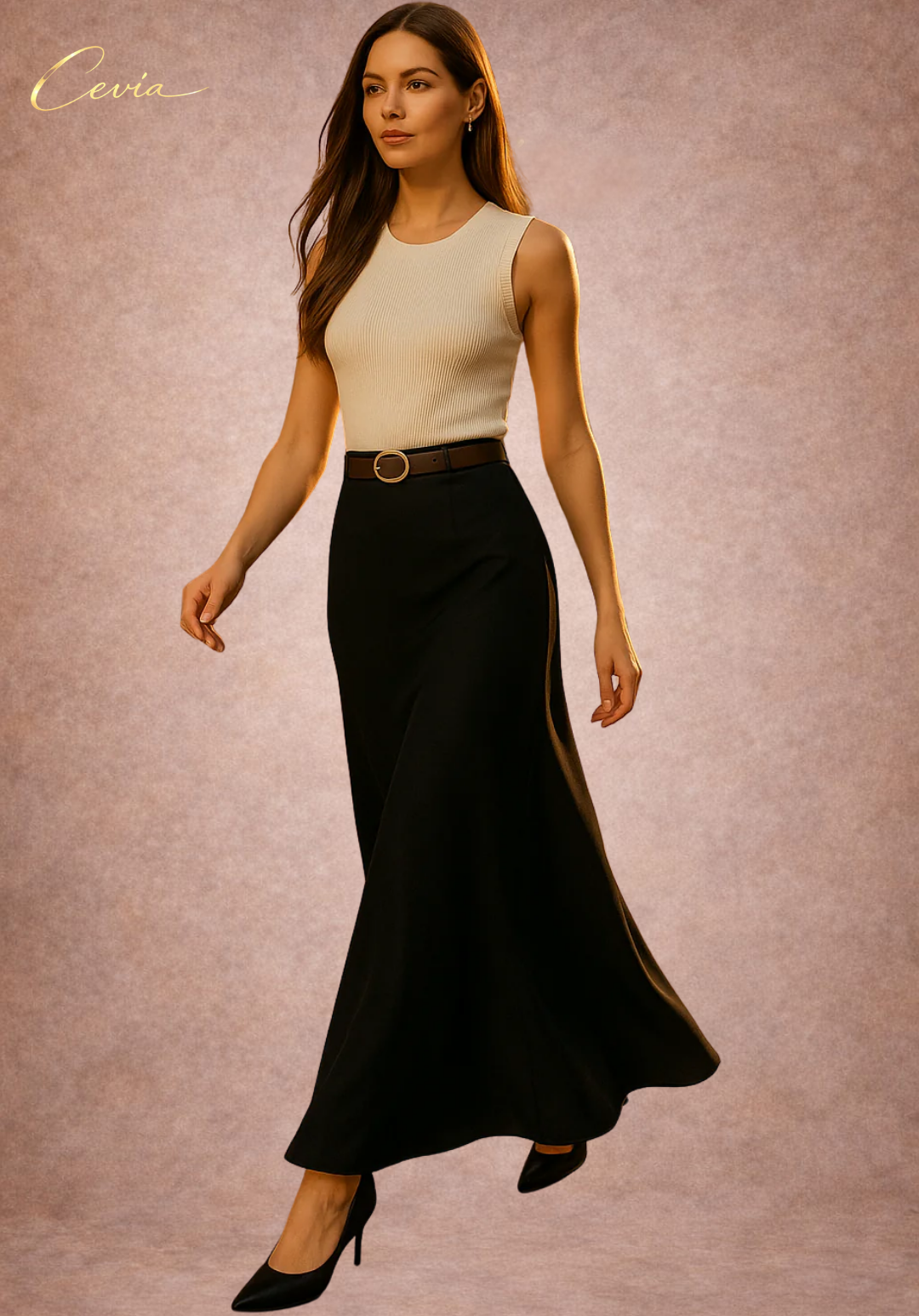 The Valiene Fluid Silhouette Maxi Skirt