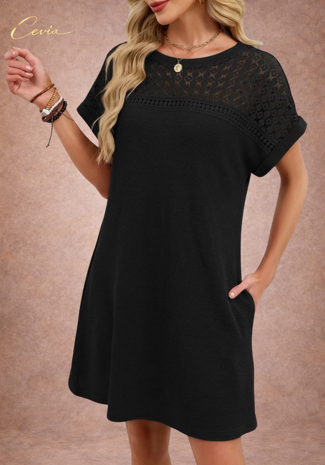 The Calista Textured Mini Dress