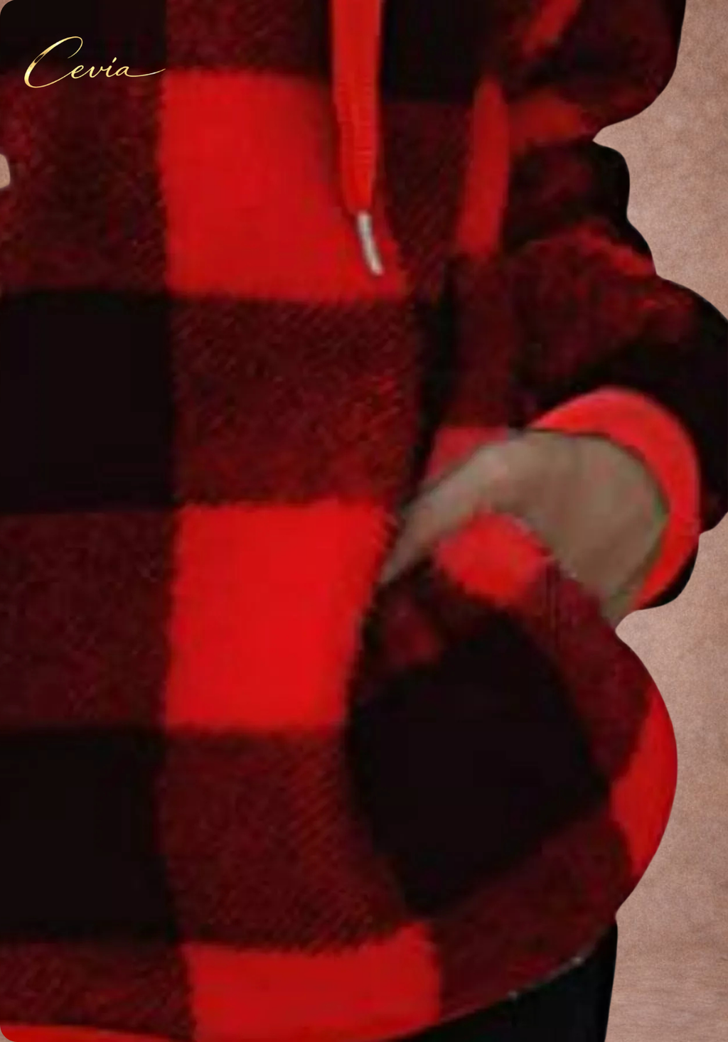The Marcellinne Checkered Sherpa Hoodie plus size