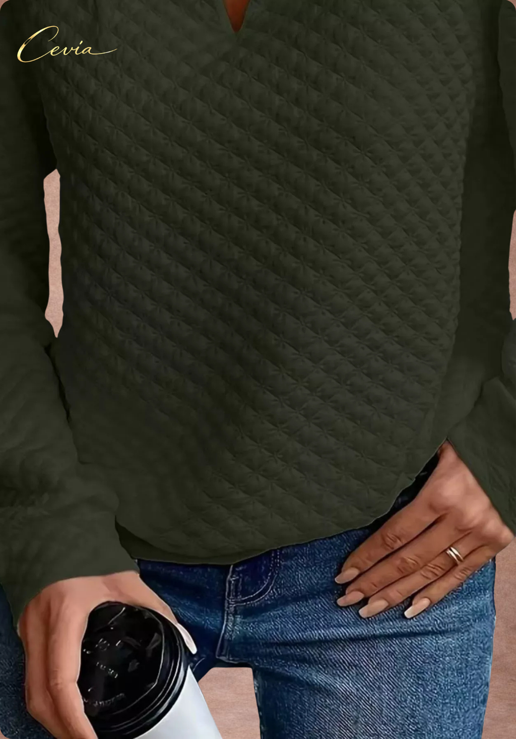 The Aveline Diamond-Texture Top