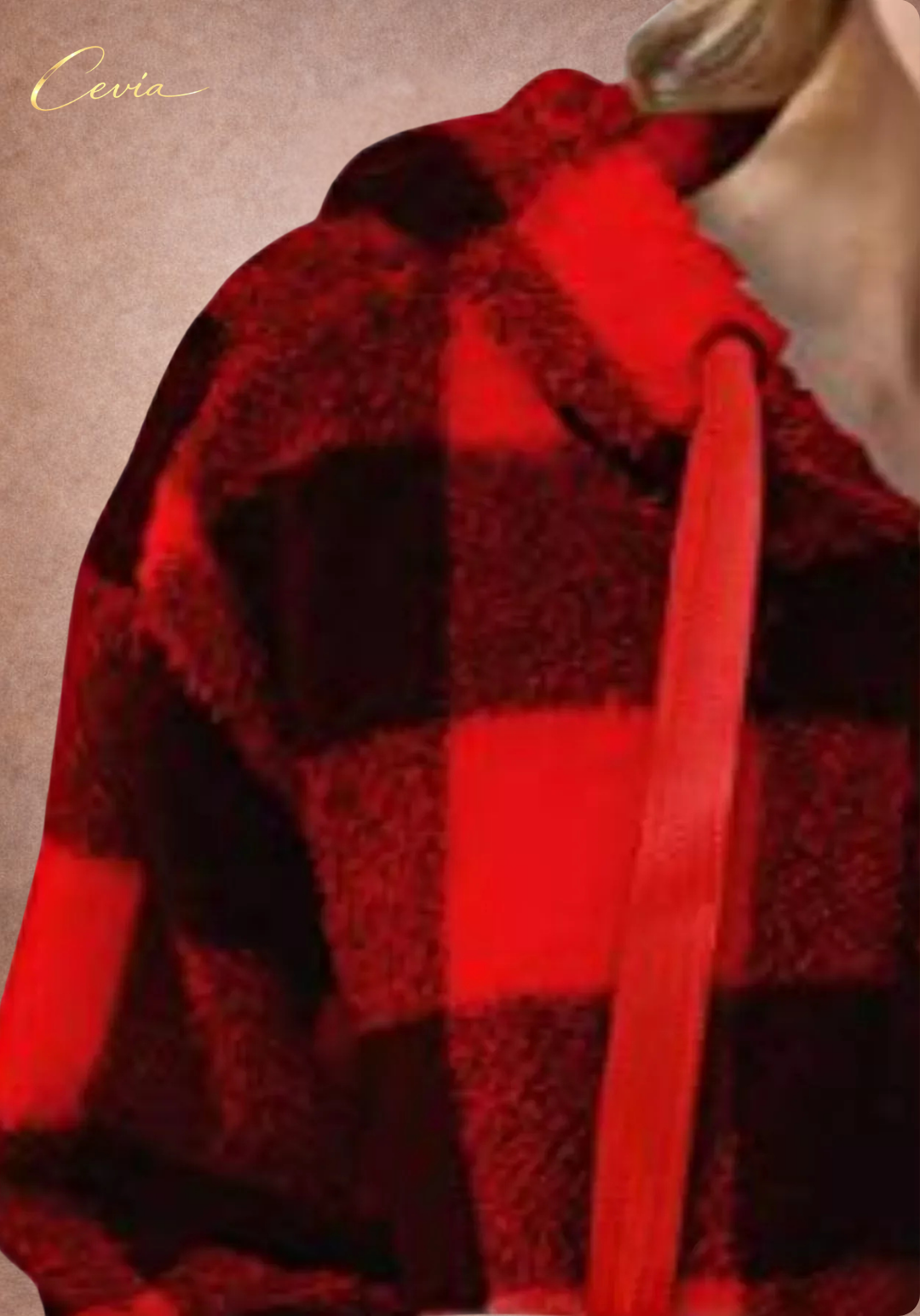 The Marcellinne Checkered Sherpa Hoodie plus size