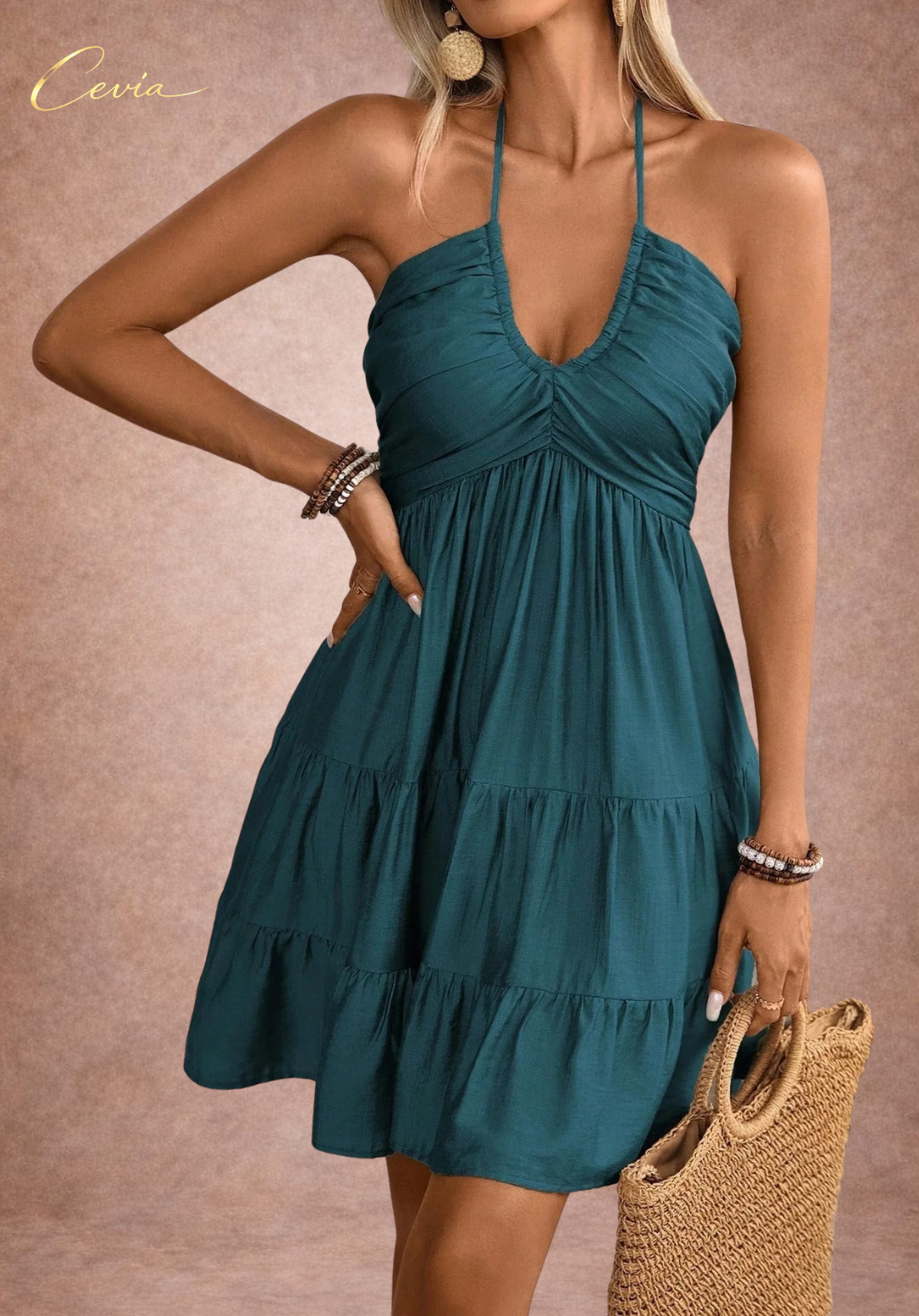 The Whisper Tiered Halter Dress
