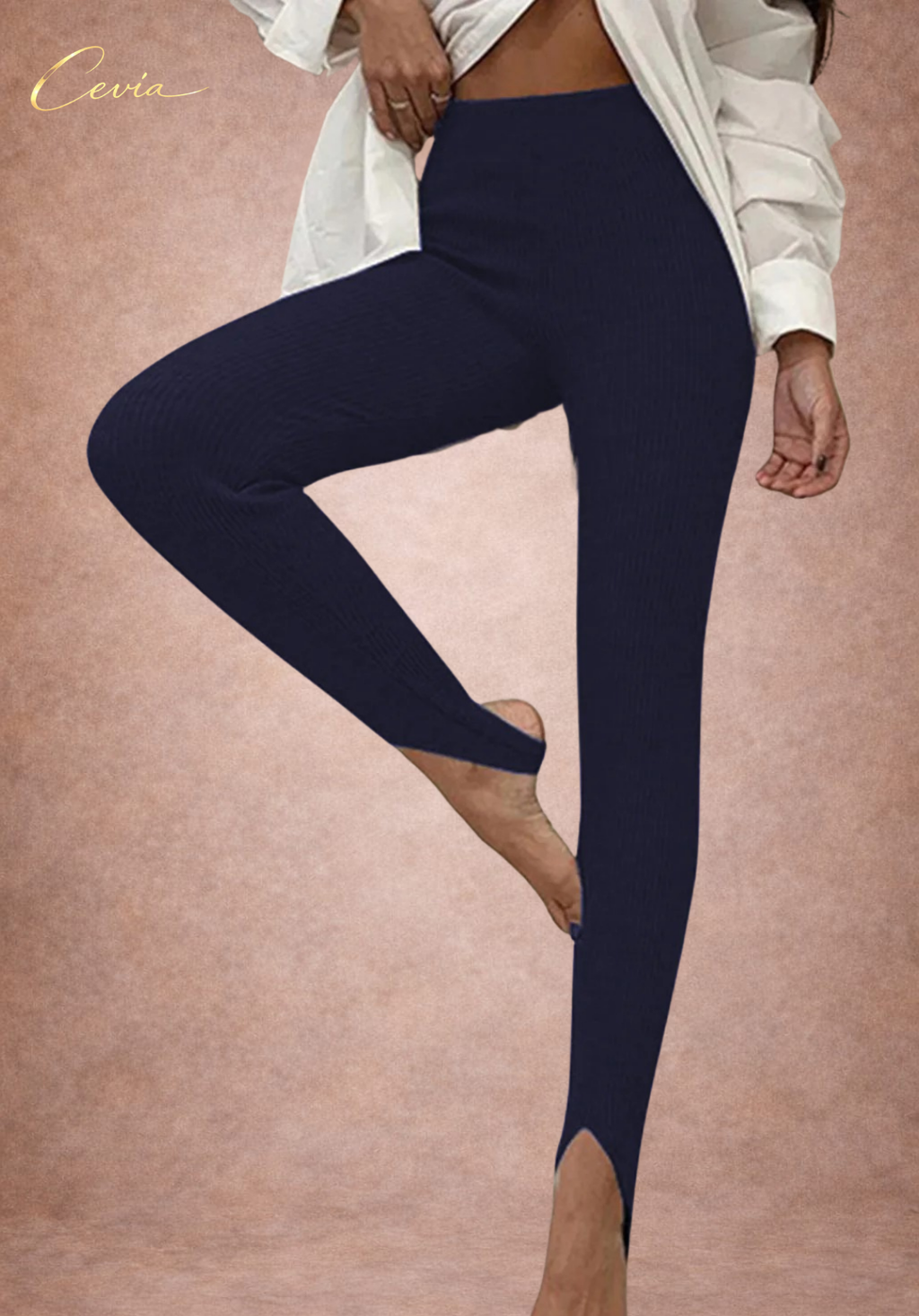 The Marvelle Ribbed-Stirrup Leggings