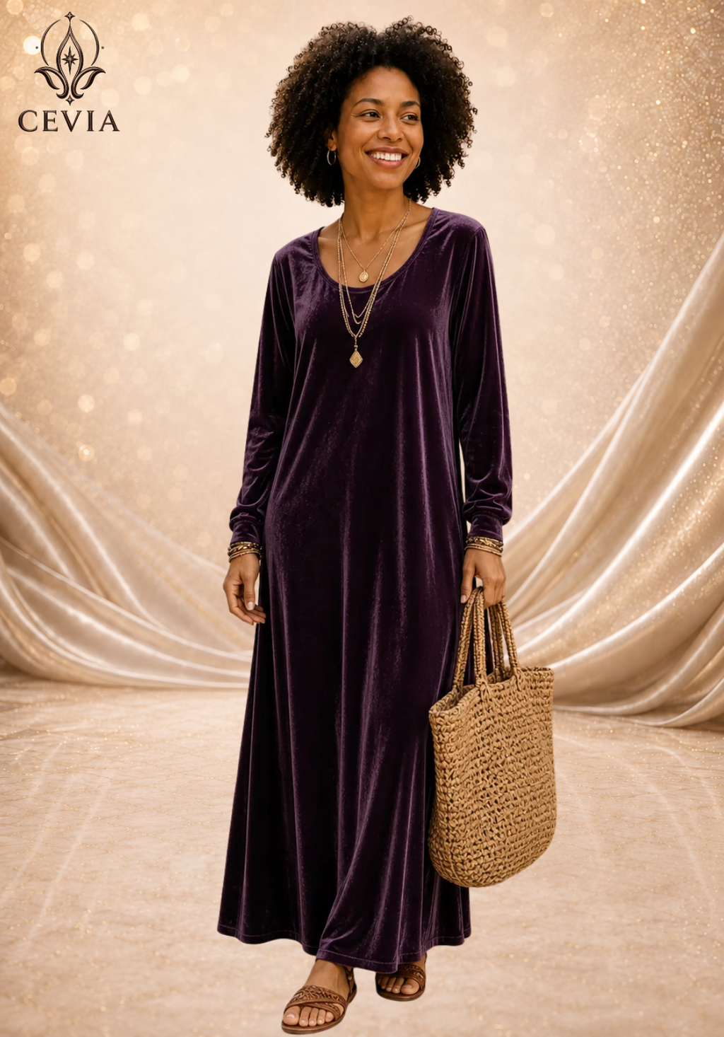 The Fluid Long-Sleeve Maxi Dress