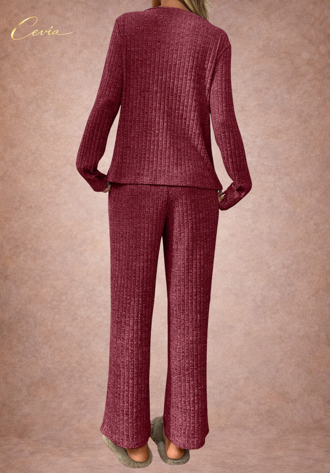 Azure-Ribbed Lounge Set