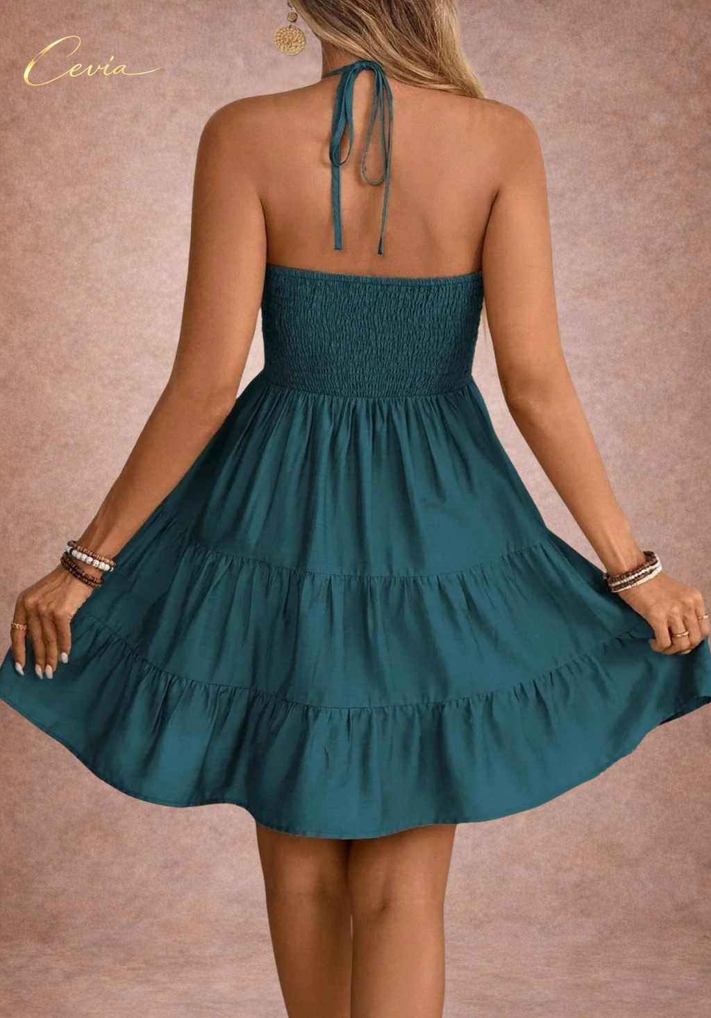 The Whisper Tiered Halter Dress
