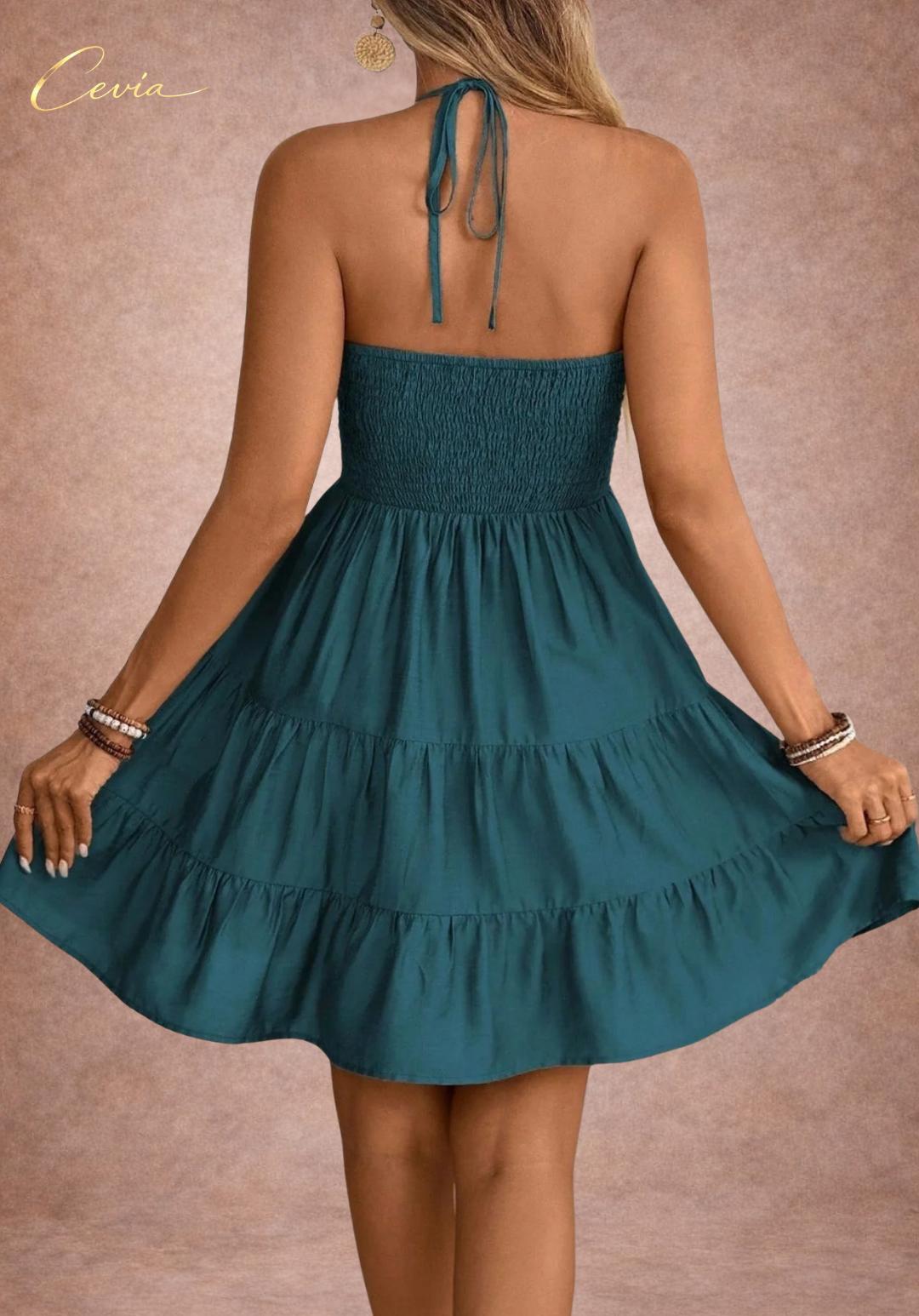 The Whisper Tiered Halter Dress