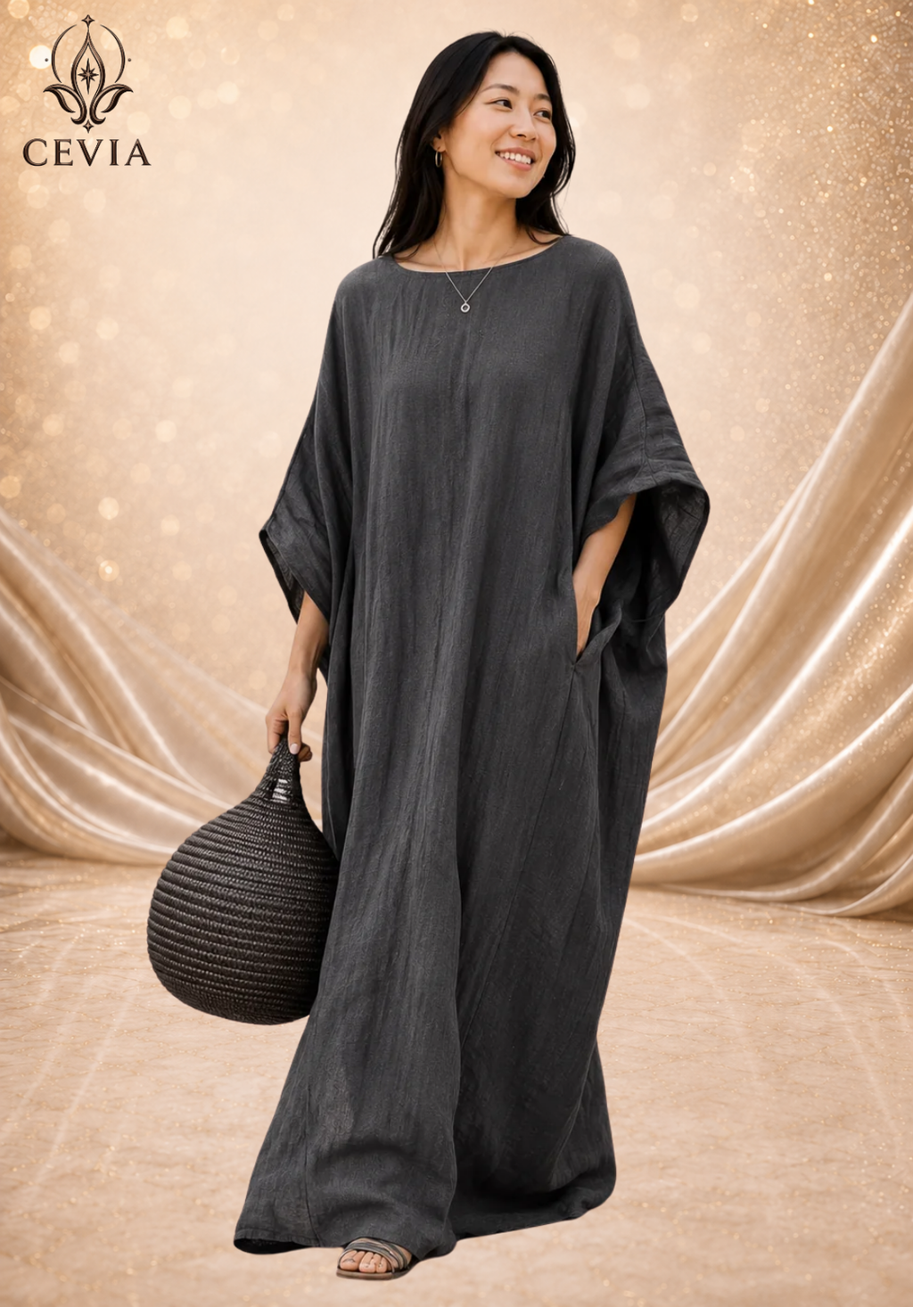 The Asymmetrical Draped Maxi Dress