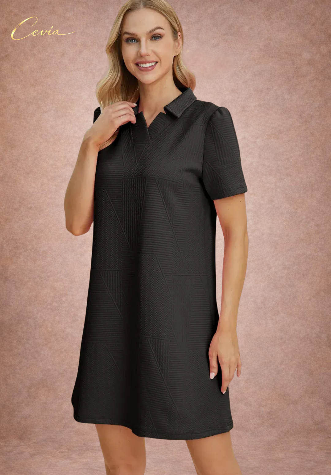The Liora Textured Shift Dress