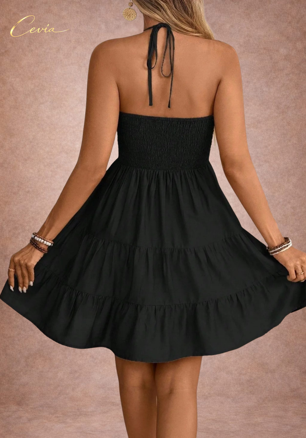 The Whisper Tiered Halter Dress