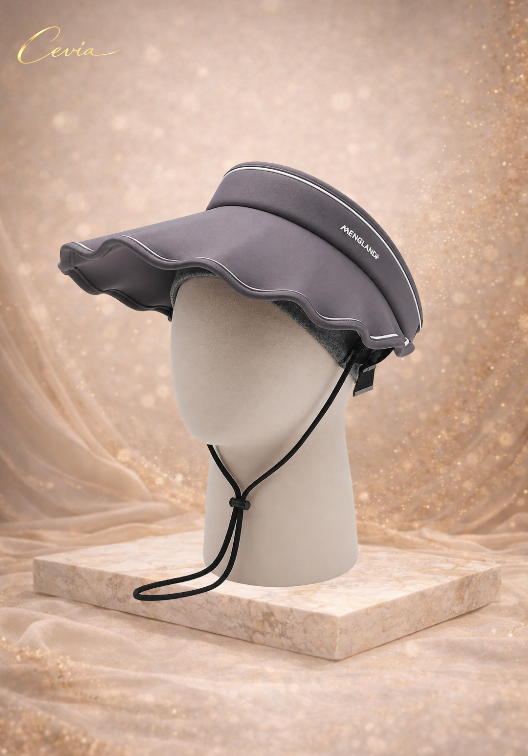 The Solenya Scalloped Ice-Silk Visor