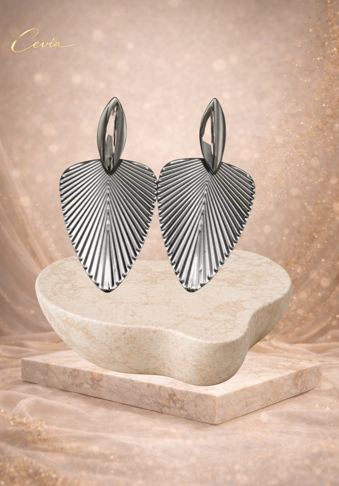 The Aurelia Sculpted Leaf Drop Earrings