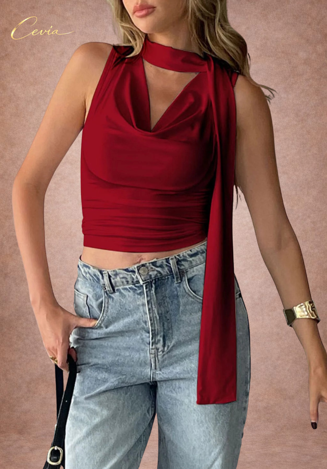 The Vivienne Draped Scarf Top