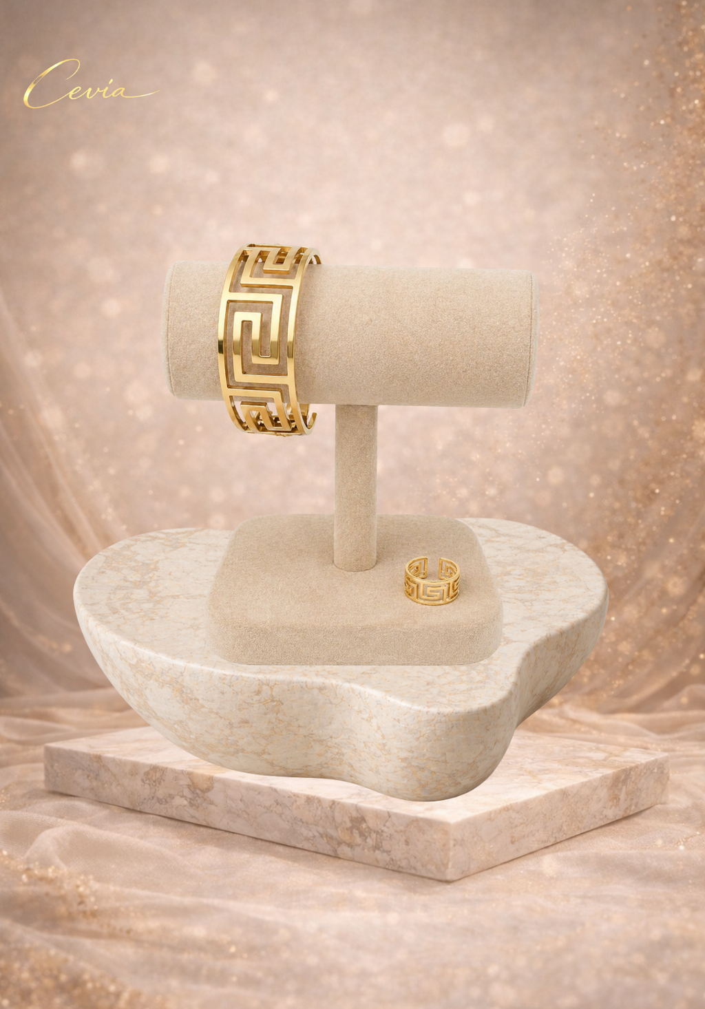 The Aurelia Geometric Cuff & Ring Set