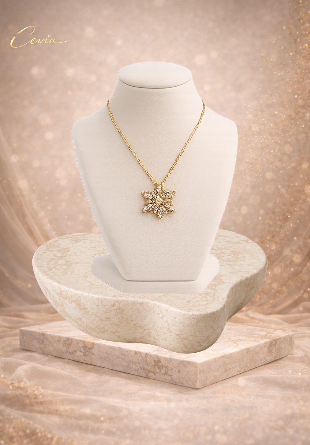 The Lumière Frosted Snowflake Pendant Necklace