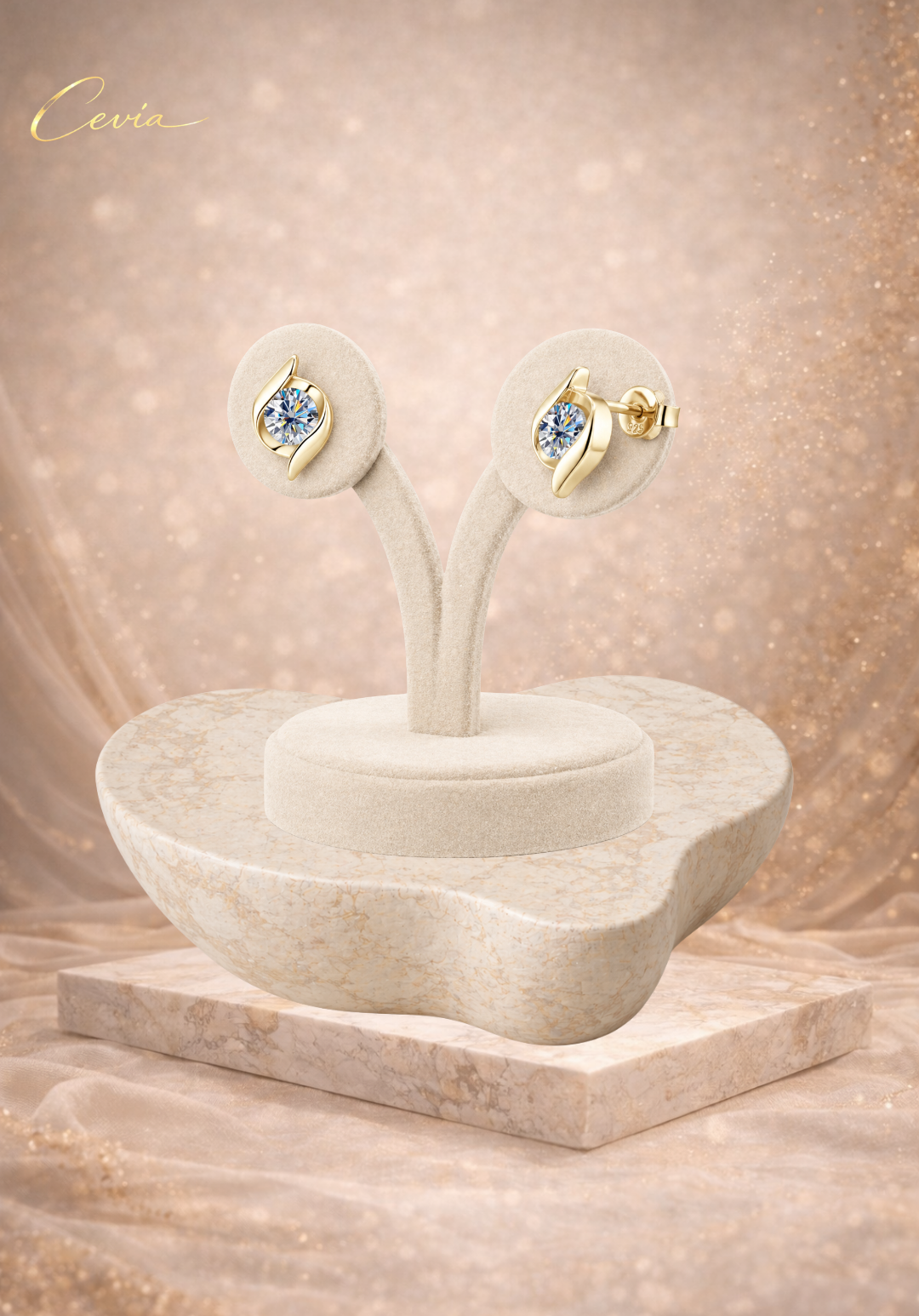 The Lumina Moissanite Stud Earrings