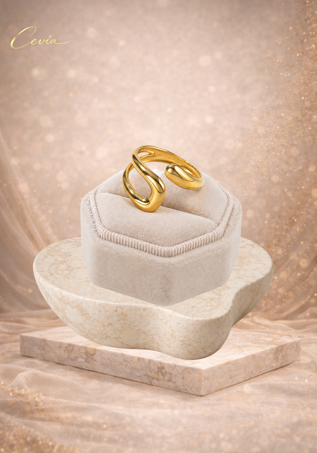 The Elara Sculpted Open Ring