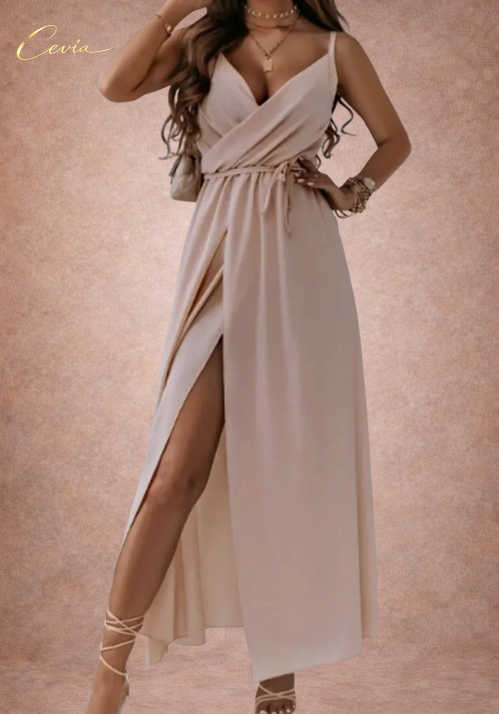 The Marivel Draped-Waist Maxi Dress