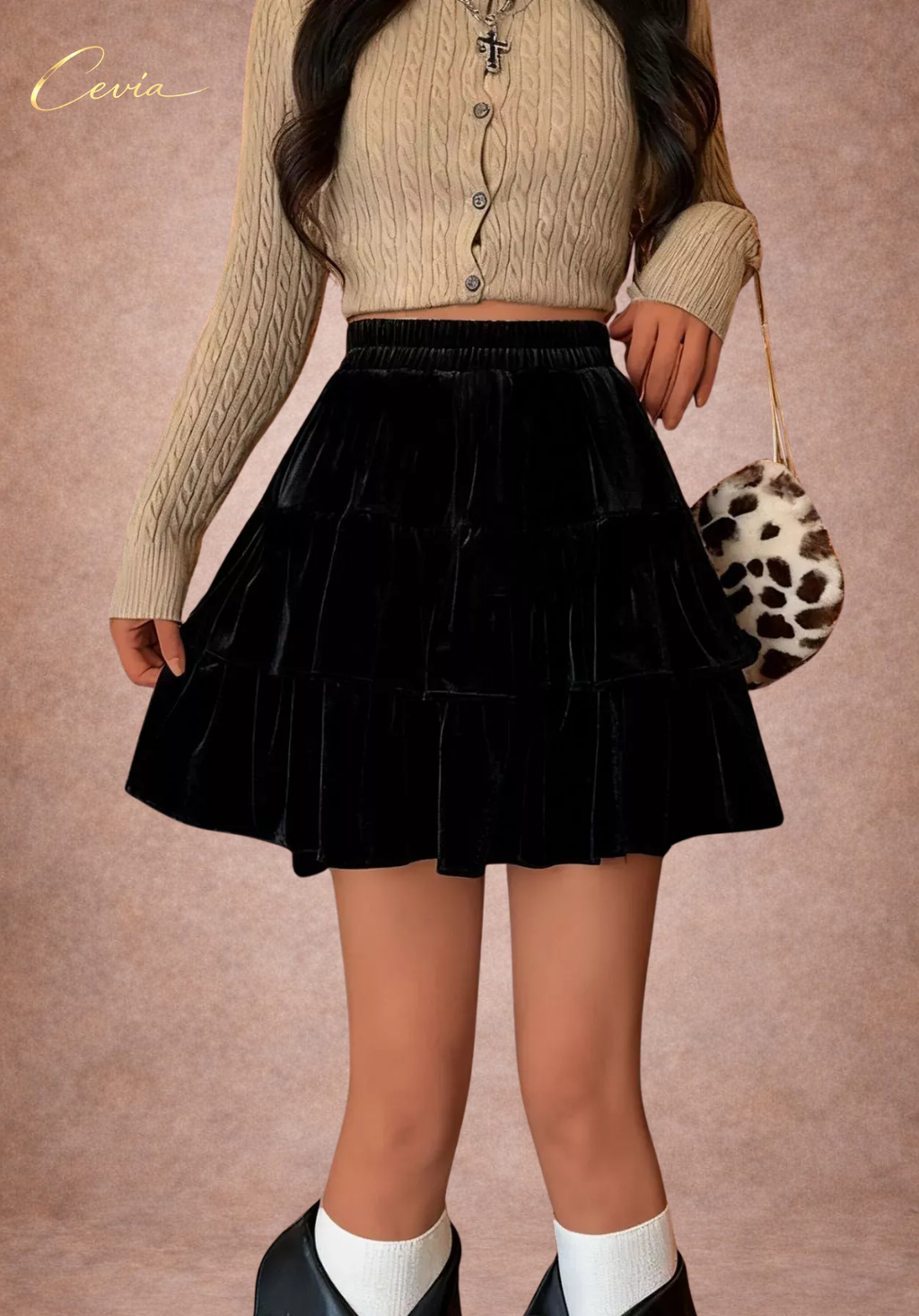 The Midnight Velvet Ruffle Skirt