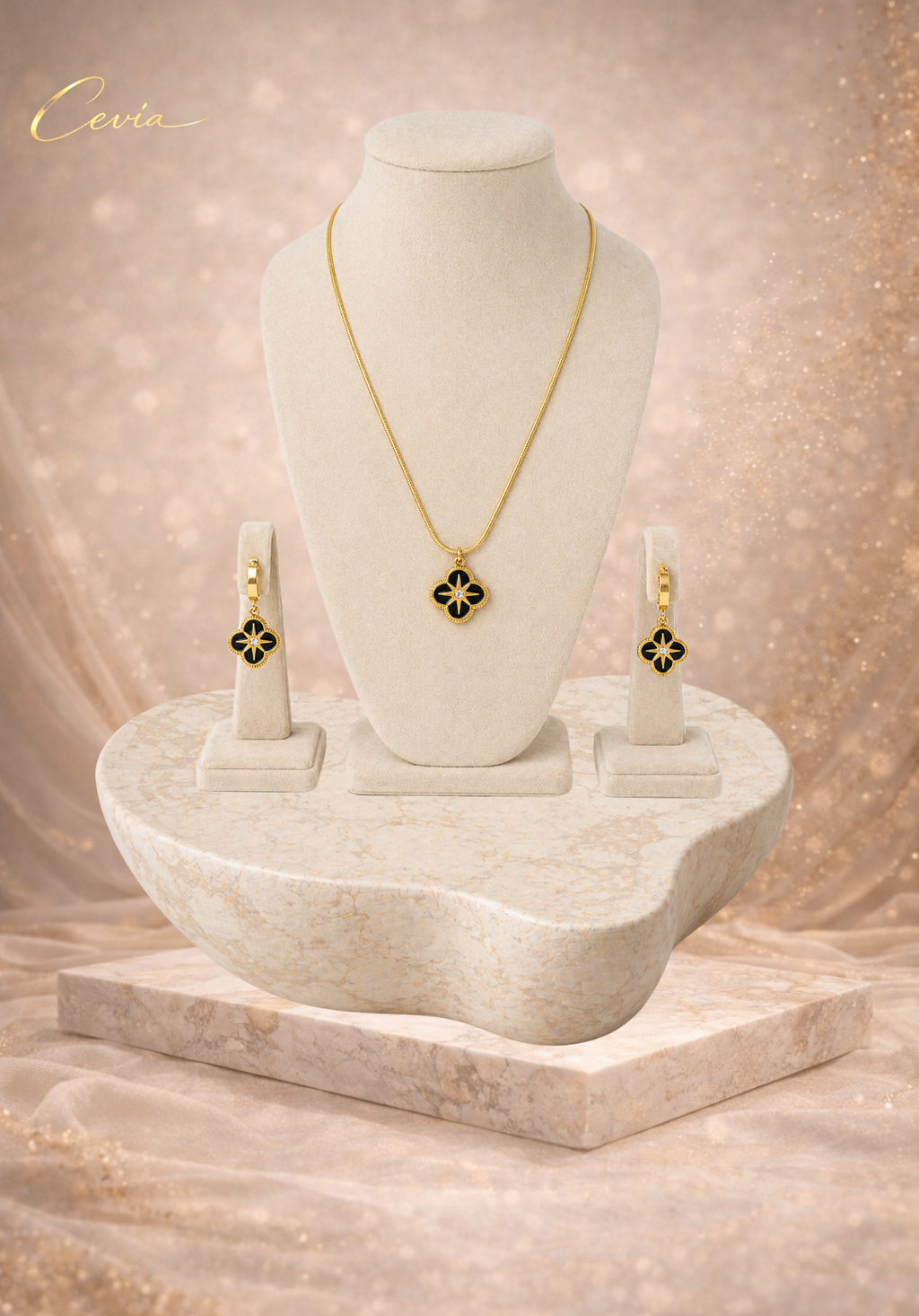 The Fleurine Enamel-Petal Jewelry Set (3-Piece)