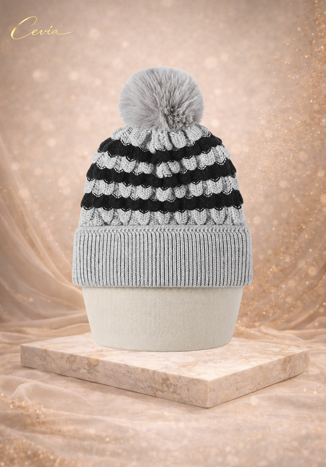 The Liorane Textured Pom Beanie