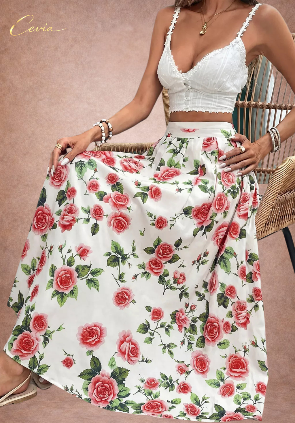 The Romantic Rose Garden Maxi Skirt