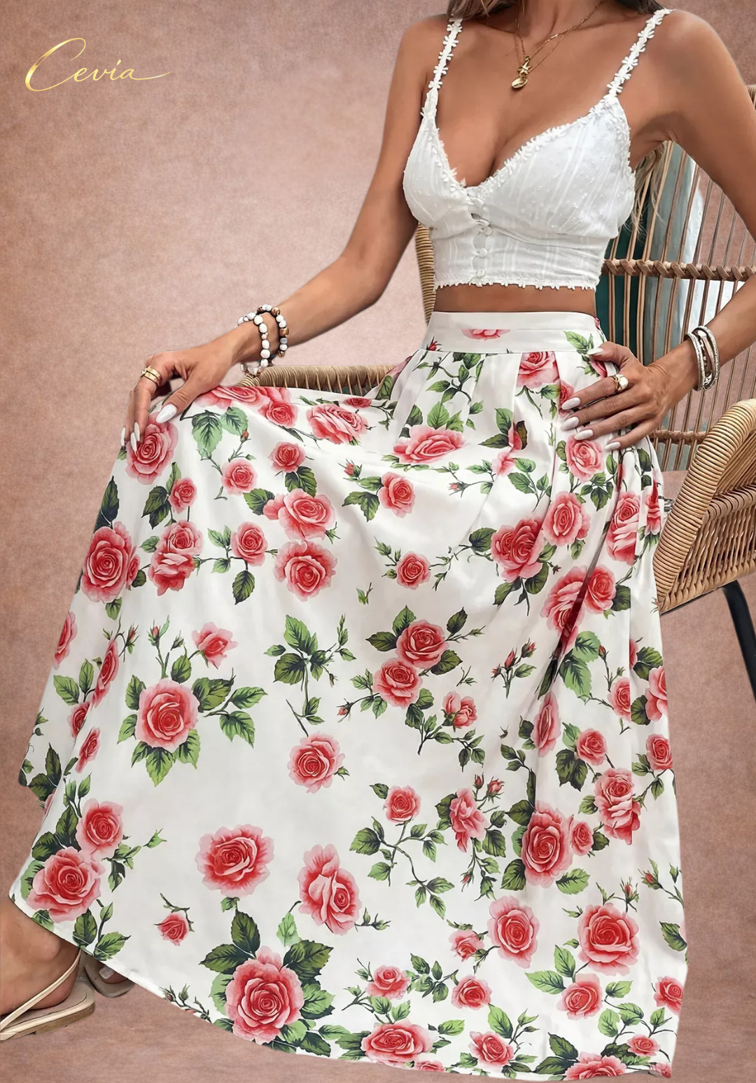 The Romantic Rose Garden Maxi Skirt