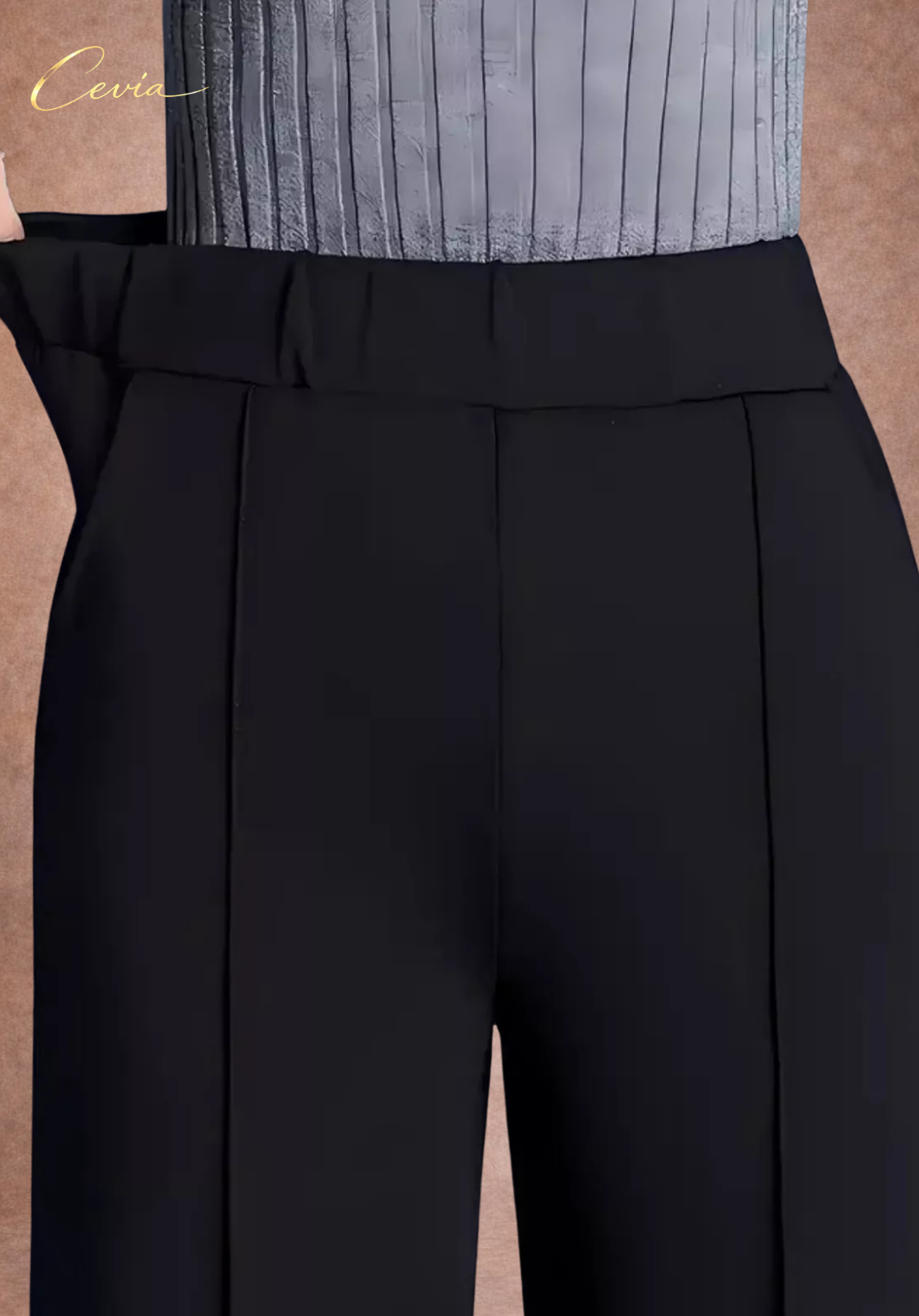 The Corvella Sleek-Line Wide-Leg Tailored Trousers