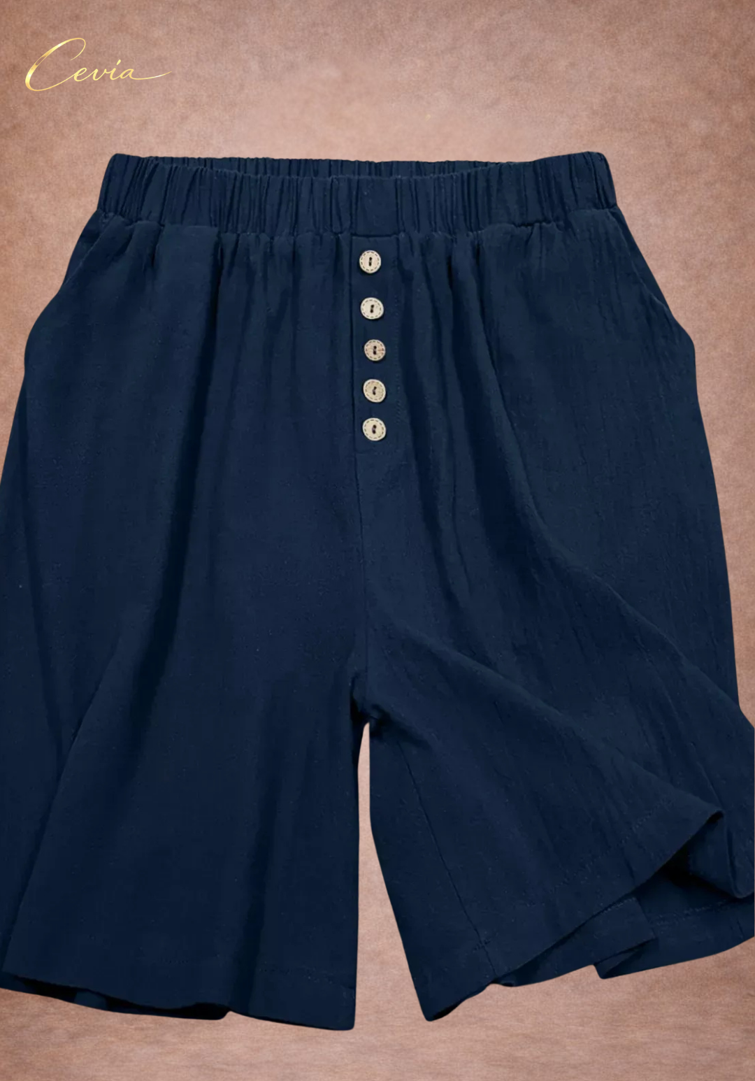 High-Waist Button-Front Flow Shorts