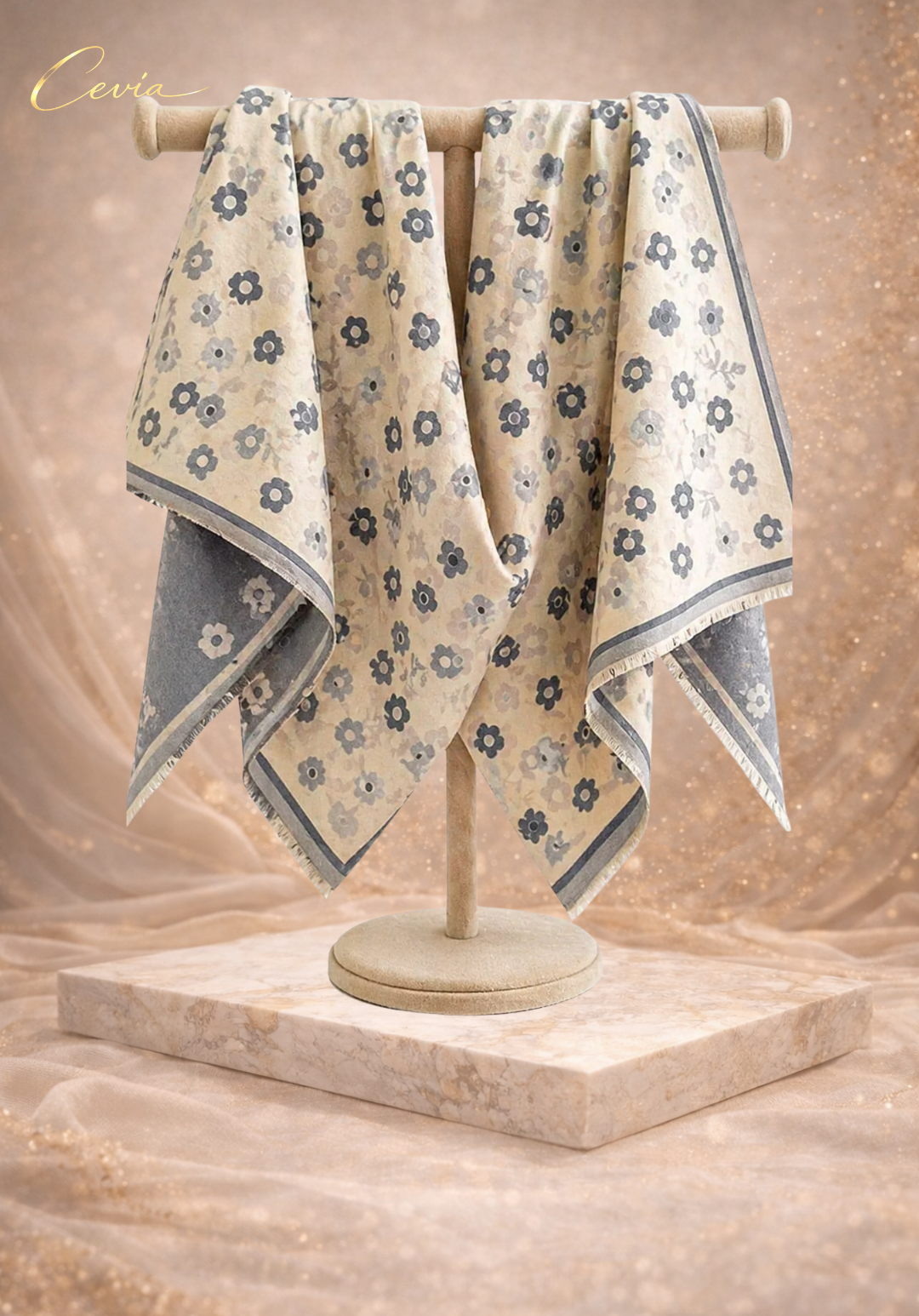 The Marivonne Reversible Floral-Soft Winter Scarf