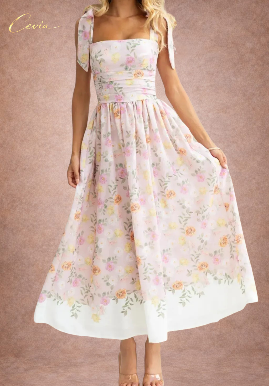 The Garden Grace Tie Midi Dress