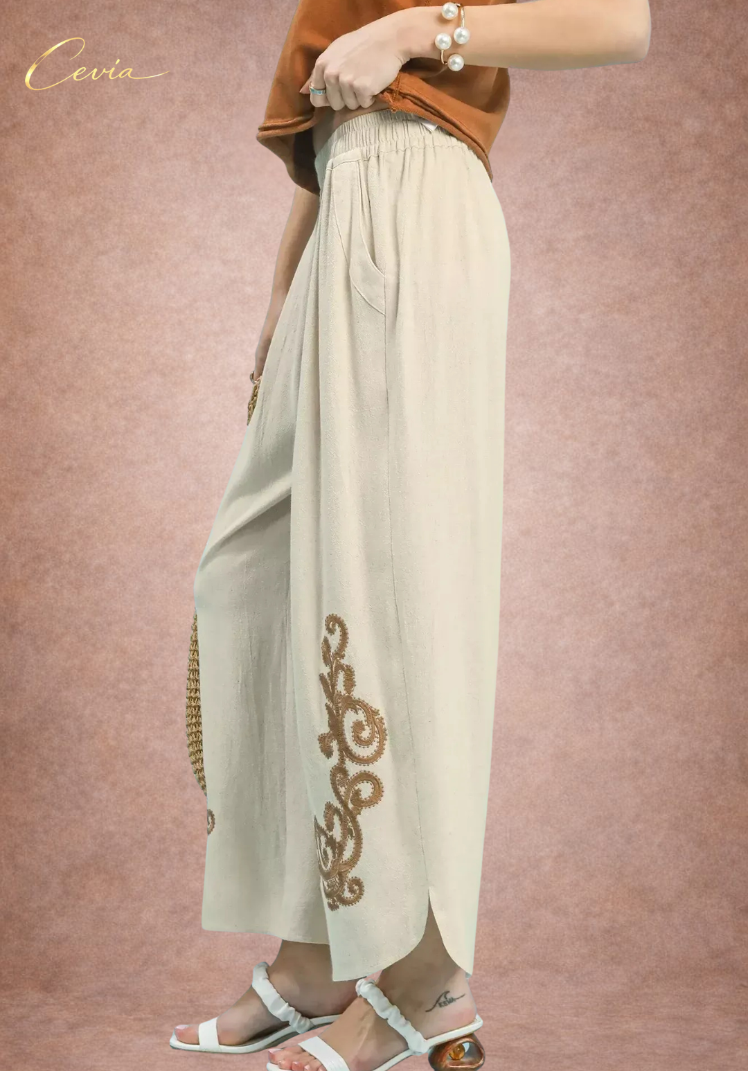 The Santorini Boheme Linen Trousers