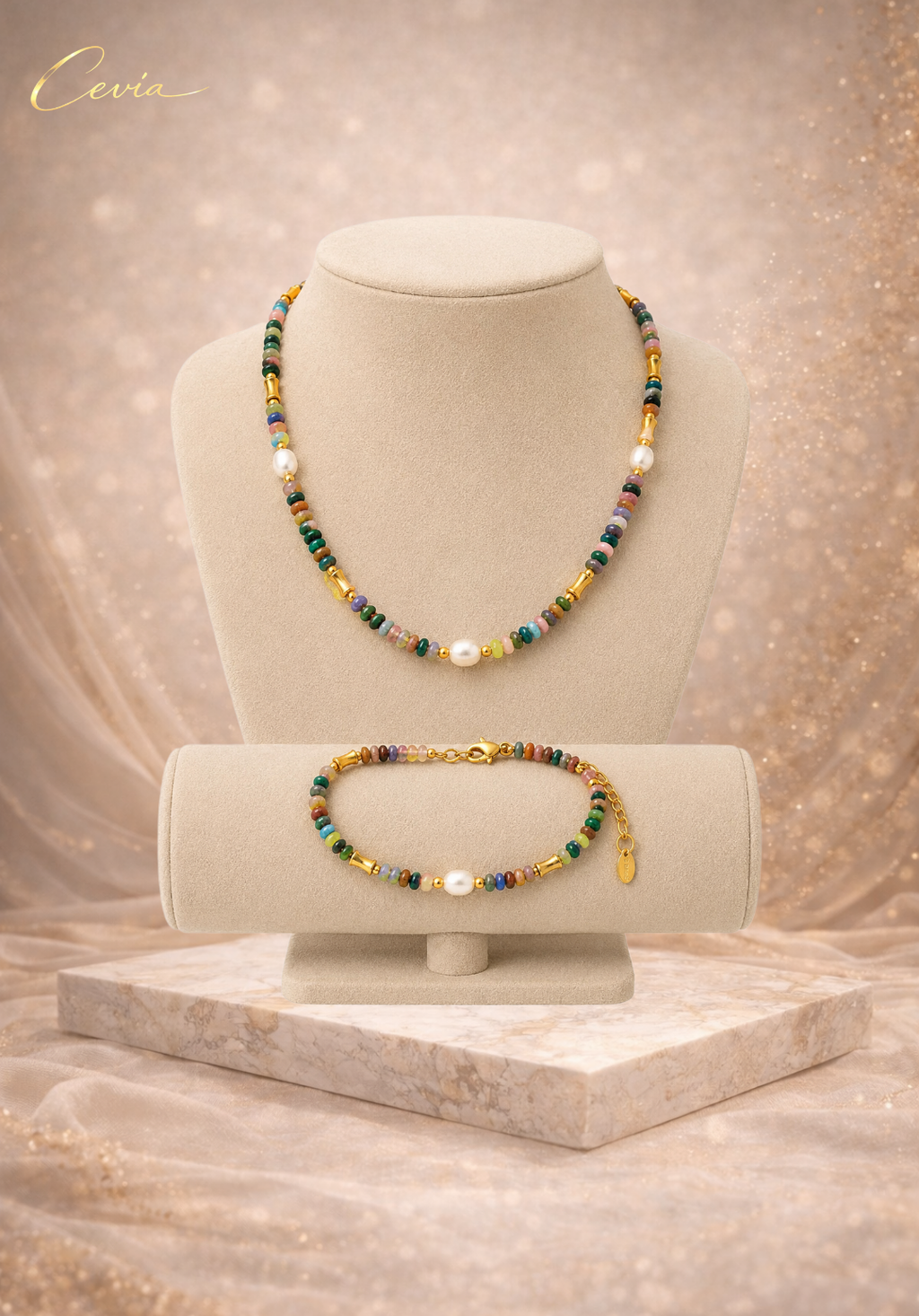 The Riviera Beaded Pearl Set