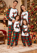 Weihnachtliche Familien-Pyjama-Sets im Partnerlook — Reindeer Plaid