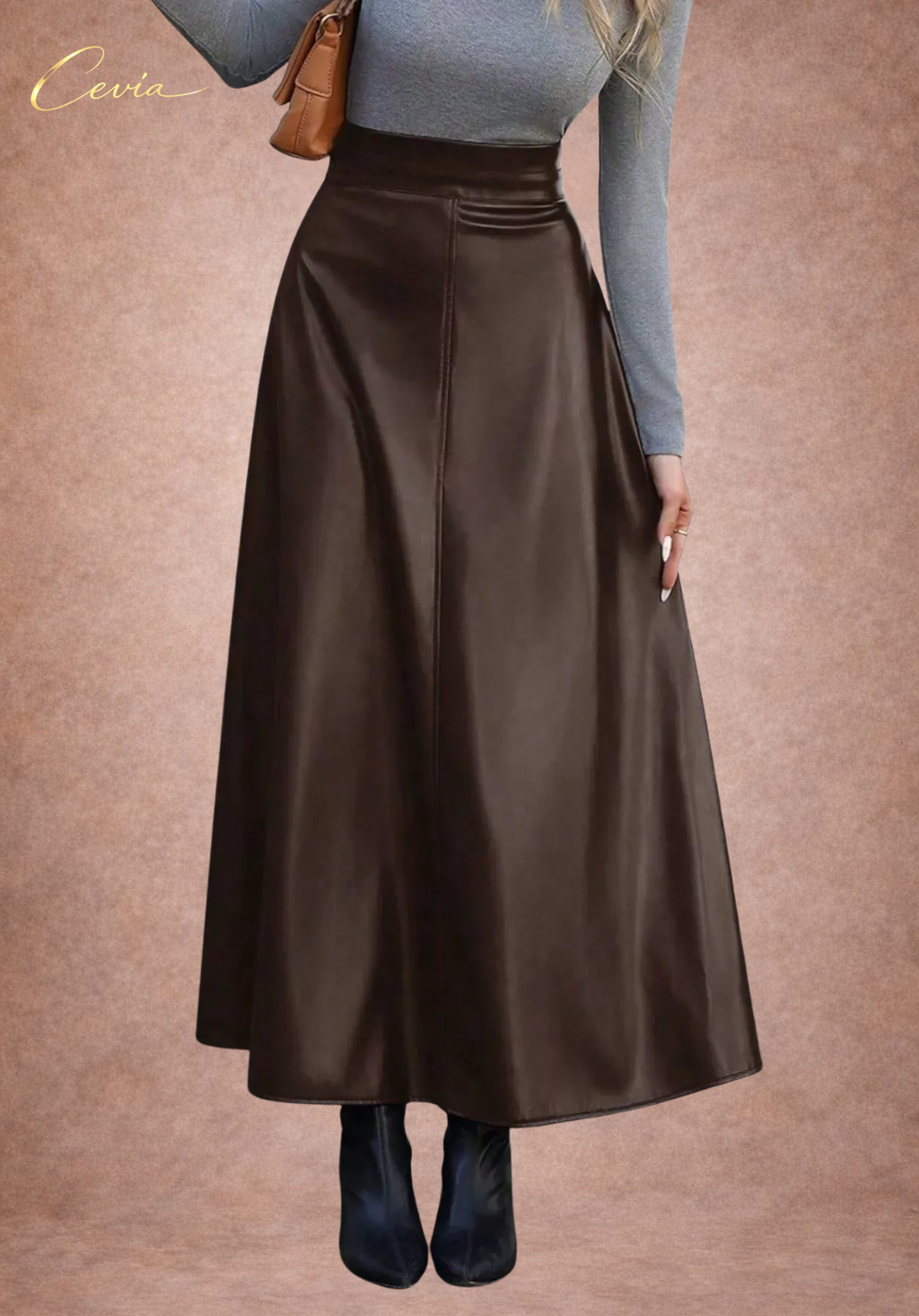 THE SOLENNE LEATHER-EFFECT MAXI SKIRT